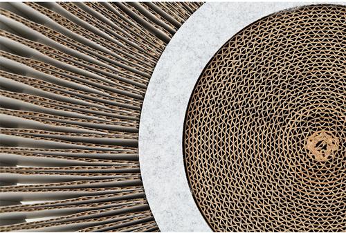 Show full view: Katris Pre-Assembled Nest Scratcher Lounge Cat Bed, White, Medium slide 6 of 12