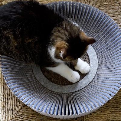 Show full view: Katris Pre-Assembled Nest Scratcher Lounge Cat Bed, White, Medium slide 8 of 12