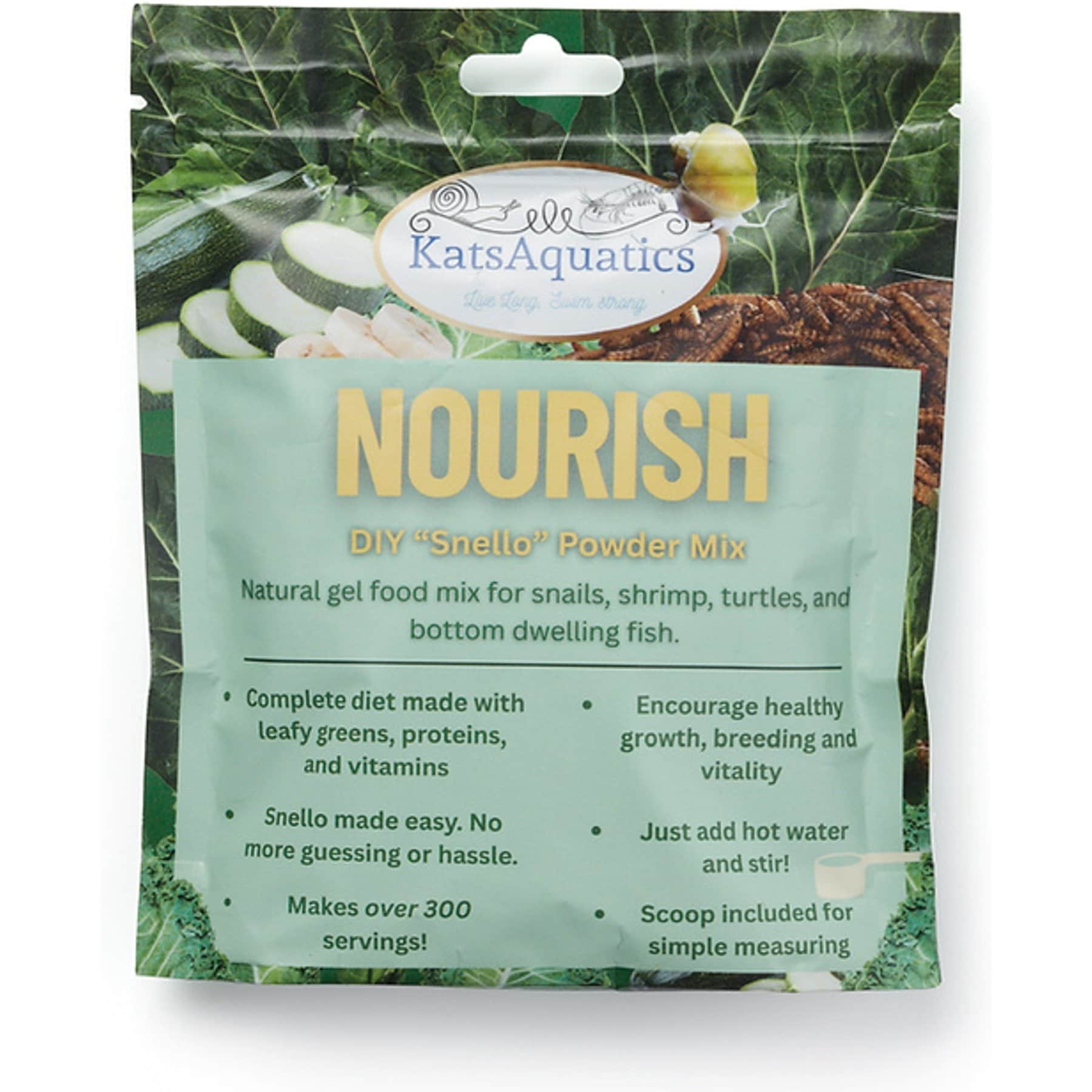KatsAquatics DIY Snello Powder Feed Fish Food, 4-oz bag