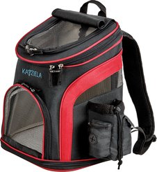 Katziela Airline Approved Backpack Dog & Cat Carrier, 16-in, Red
