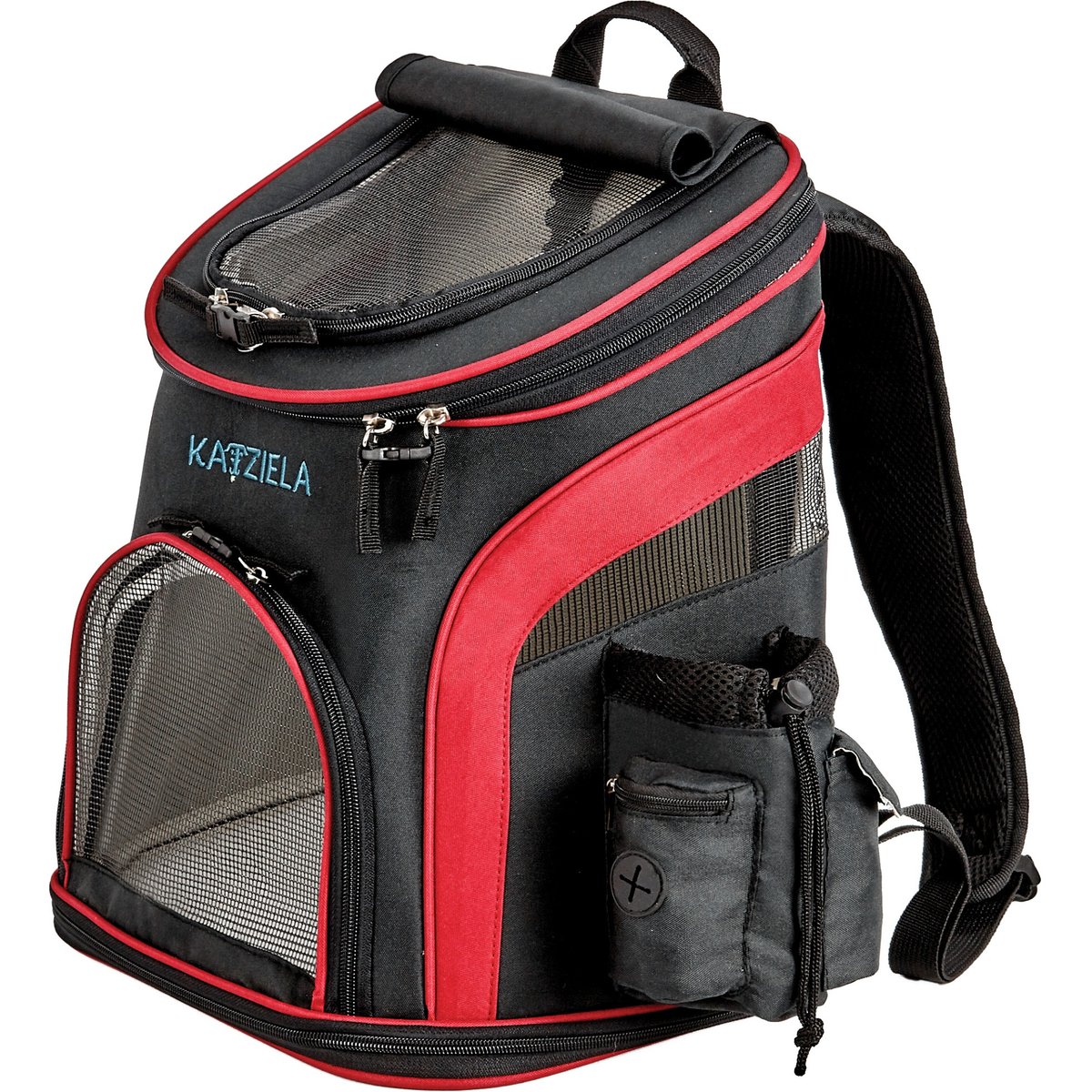 Katziela Airline Approved Backpack Dog & Cat Carrier, 16-in, Red