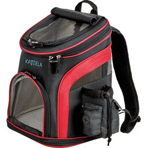 Katziela Airline Approved Backpack Dog & Cat Carrier, 16-in, Red