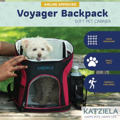 Show full view: Katziela Airline Approved Backpack Dog & Cat Carrier, 16-in, Red slide 6 of 8