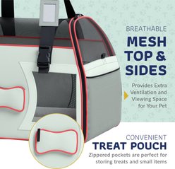 Katziela Bone Cruiser Pro Airline Approved Bag Dog & Cat Carrier, Gray & Red, 16-in slide 2 of 9