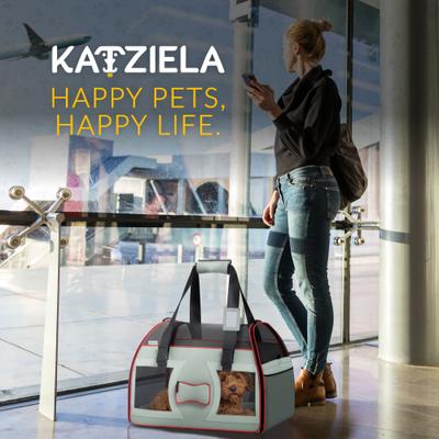 Show full view: Katziela Bone Cruiser Pro Airline Approved Bag Dog & Cat Carrier, Gray & Red, 16-in slide 8 of 9