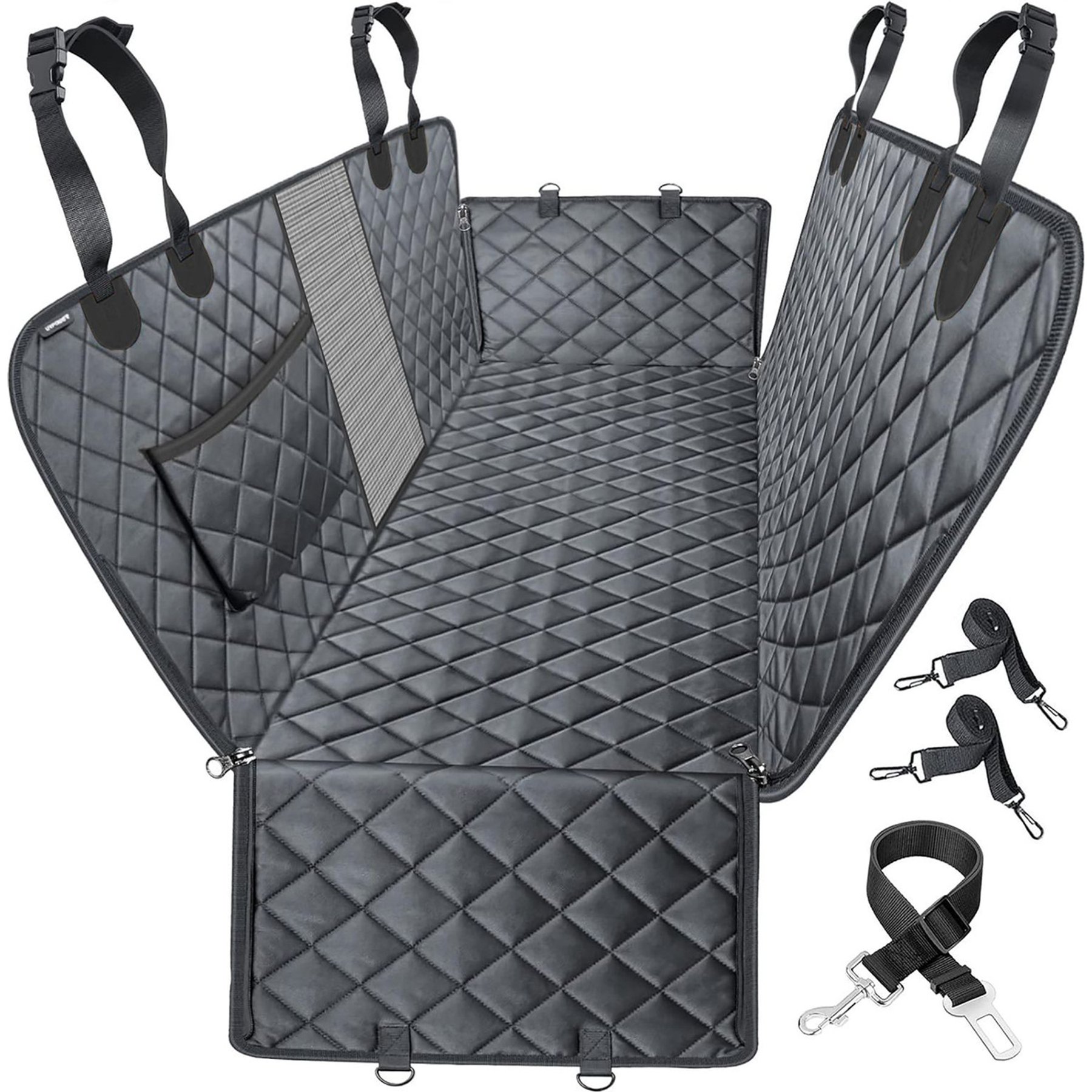 Katziela Compact Hammock Dog Car Seat Cover, Black