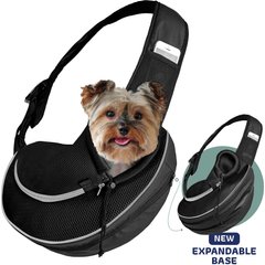Katziela Expandable Sling Dog & Cat Carrier, Small, Black