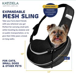Katziela Expandable Sling Dog & Cat Carrier, Small, Black slide 2 of 5