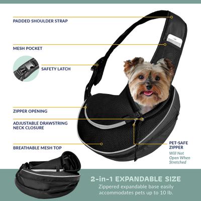 Katziela Expandable Sling Dog & Cat Carrier, Small