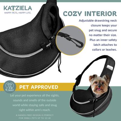 Katziela Expandable Sling Dog & Cat Carrier, Small