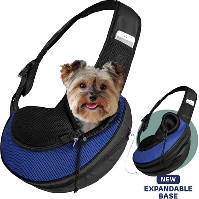 Katziela Katziela Expandable Sling Dog & Cat Carrier, Small, Blue