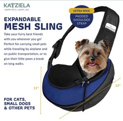 Katziela Expandable Sling Dog & Cat Carrier, Small, Blue slide 2 of 5