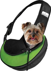 Katziela Expandable Sling Dog & Cat Carrier, Small, Green