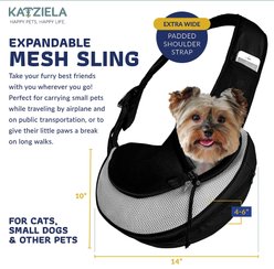 Katziela Expandable Sling Dog & Cat Carrier, Small, Grey slide 2 of 4
