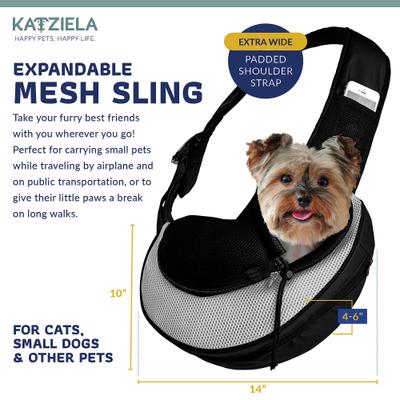 Show full view: Katziela Expandable Sling Dog & Cat Carrier, Small, Grey slide 2 of 5