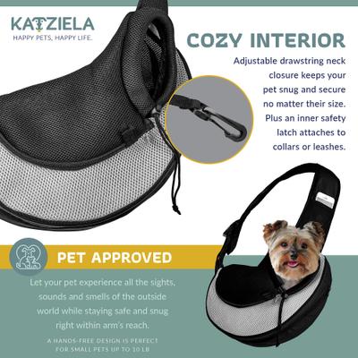 Show full view: Katziela Expandable Sling Dog & Cat Carrier, Small, Grey slide 4 of 5
