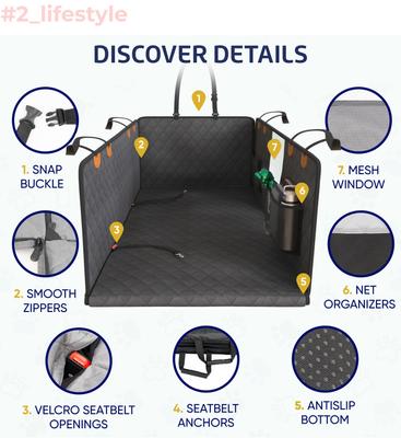 Show full view: Katziela Extended Back Car Seat Cover, Large, Black slide 4 of 9