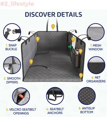 Show full view: Katziela Extended Back Car Seat Cover, Large, Gray slide 6 of 10