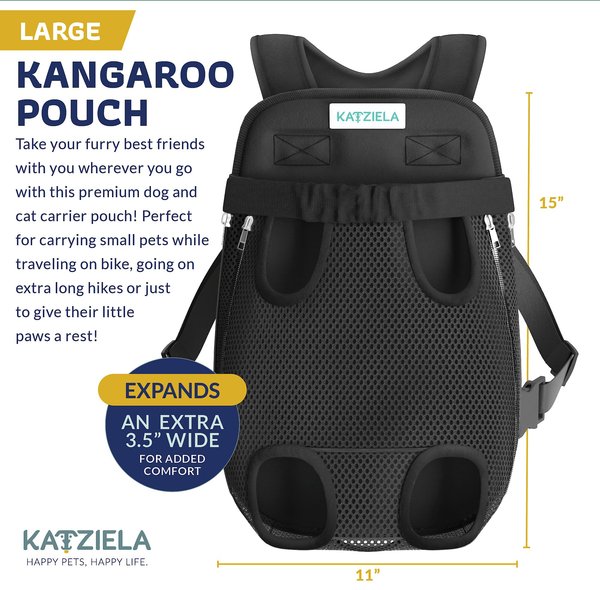 Show full view: Katziela Kangaroo Pouch Breathable Mesh Dog Carrier, Large slide 2 of 8