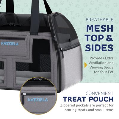 Show full view: Katziela Luxury Lorry Pro Airline Approved Bag Dog & Cat Carrier, Dark Gray, 16-in slide 6 of 10