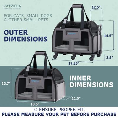 Show full view: Katziela Luxury Lorry Pro Airline Approved Bag Dog & Cat Carrier, Dark Gray, 16-in slide 3 of 10