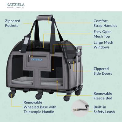 Show full view: Katziela Luxury Lorry Pro Airline Approved Bag Dog & Cat Carrier, Dark Gray, 16-in slide 5 of 10