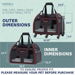 Katziela Luxury Lorry Pro Removable Wheels & Double Telescopic Handle Dog & Cat Carrier, Black & Red slide 2 of 8