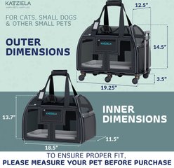Katziela Luxury Lorry Pro Removable Wheels & Double Telescopic Handle Dog & Cat Carrier, Gray slide 2 of 8