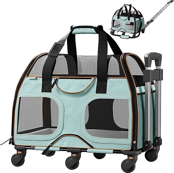 Katziela Luxury Rider Pro Removable Wheels & Double Telescopic Handle Airline-Approved Dog & Cat Carrier Bag