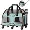Show in main carousel: Katziela Luxury Rider Pro Removable Wheels & Double Telescopic Handle Airline-Approved Dog & Cat Carrier Bag, Blue/Brown slide 1 of 9