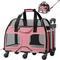 Show in main carousel: Katziela Luxury Rider Pro Removable Wheels & Double Telescopic Handle Airline-Approved Dog & Cat Carrier Bag, Pink/White slide 1 of 9
