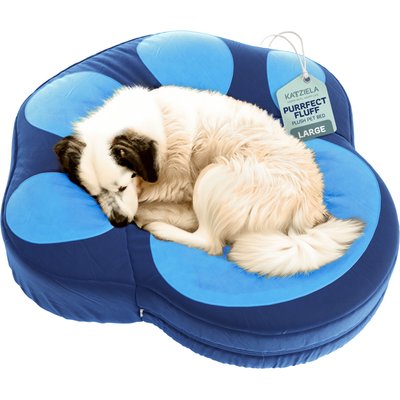 Katziela Katziela Paw Shaped Pillow Dog & Cat Bed, Blue, Large: 40-in
