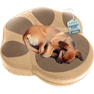 Katziela Katziela Paw Shaped Pillow Dog & Cat Bed, Coconut Brown, Small: 25-in