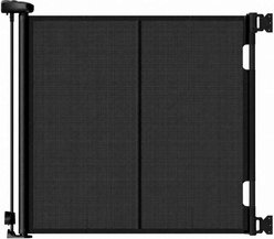 Katziela PawBarrier Retractable Mesh Hardware Mounted Dog Gate, Black, Large: 40-in