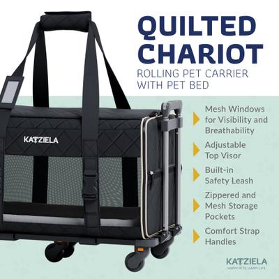 Show full view: Katziela Quilitied Airline Approved Bag Dog & Cat Carrier, 16-in, Black slide 5 of 11