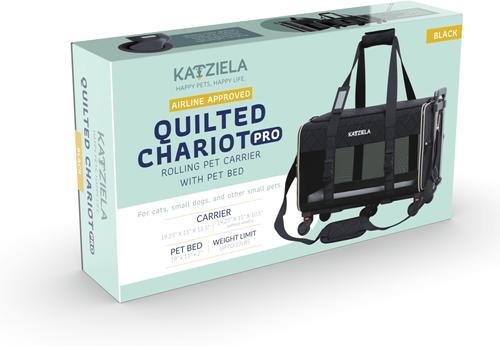 Show full view: Katziela Quilitied Airline Approved Bag Dog & Cat Carrier, 16-in, Black slide 10 of 11