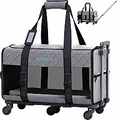Katziela Quilitied Airline Approved Bag Dog & Cat Carrier, 16-in, Dark gray