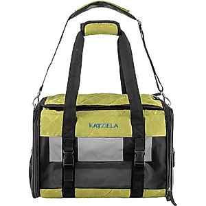 Katziela Quilted Companion Dog & Cat Carrier, Green, Medium