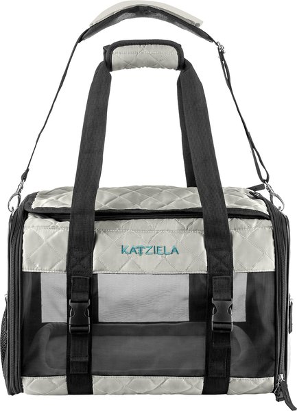 Show full view: Katziela Quilted Companion Dog & Cat Carrier, Grey, Medium slide 1 of 6