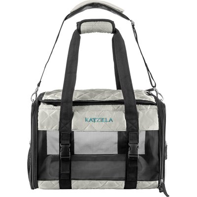 Katziela Katziela Quilted Companion Dog & Cat Carrier, Grey, Small
