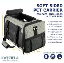 Katziela Quilted Companion Dog & Cat Carrier, Grey, Small slide 2 of 5