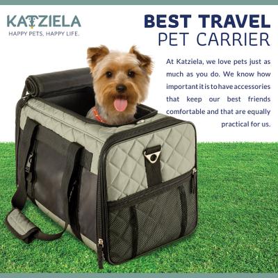 Show full view: Katziela Quilted Companion Dog & Cat Carrier, Grey, Small slide 3 of 6