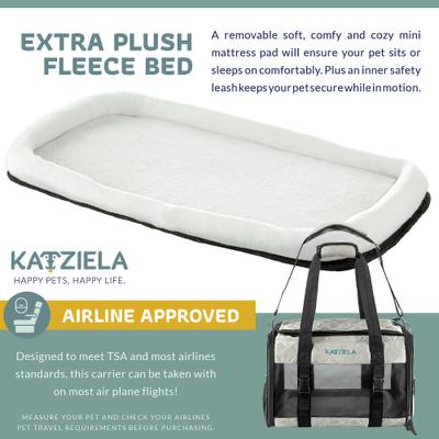 Show full view: Katziela Quilted Companion Dog & Cat Carrier, Grey, Small slide 5 of 6