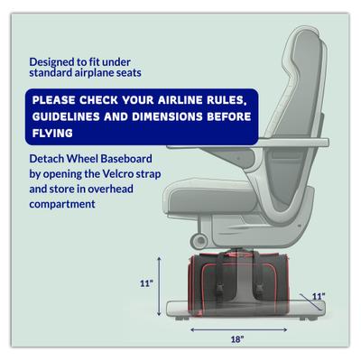 Show full view: Katziela Rolling Rover Airline Approved Bag Dog & Cat Carrier, 18-in, Black & Red slide 6 of 11