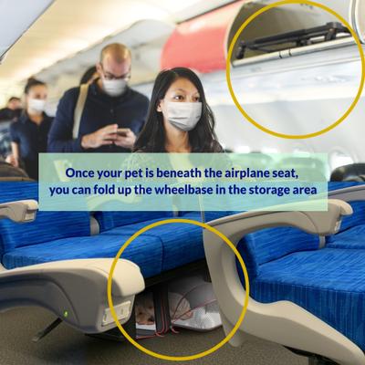 Show full view: Katziela Rolling Rover Airline Approved Bag Dog & Cat Carrier, 18-in, Black & Red slide 9 of 11