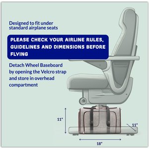 Katziela Rolling Rover Airline Approved Bag Dog & Cat Carrier, 18-in, Gray & Pink