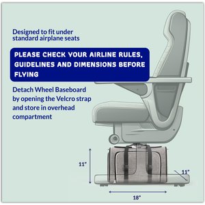 Katziela Rolling Rover Airline Approved Bag Dog & Cat Carrier, 18-in, Gray & White