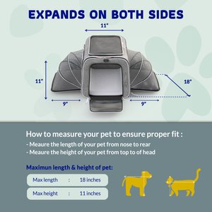 Katziela Rolling Rover Airline Approved Bag Dog & Cat Carrier, 18-in, Gray & White