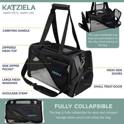 Show full view: Katziela Safari Sleeper Dog & Cat Carrier, Black slide 3 of 7