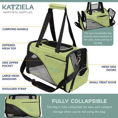 Show full view: Katziela Safari Sleeper Dog & Cat Carrier, Green slide 4 of 8